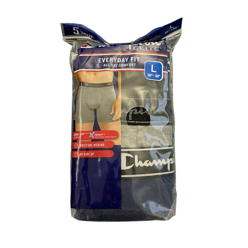 Champion Elite Men’s 5-Pack Tagless Boxer Briefs